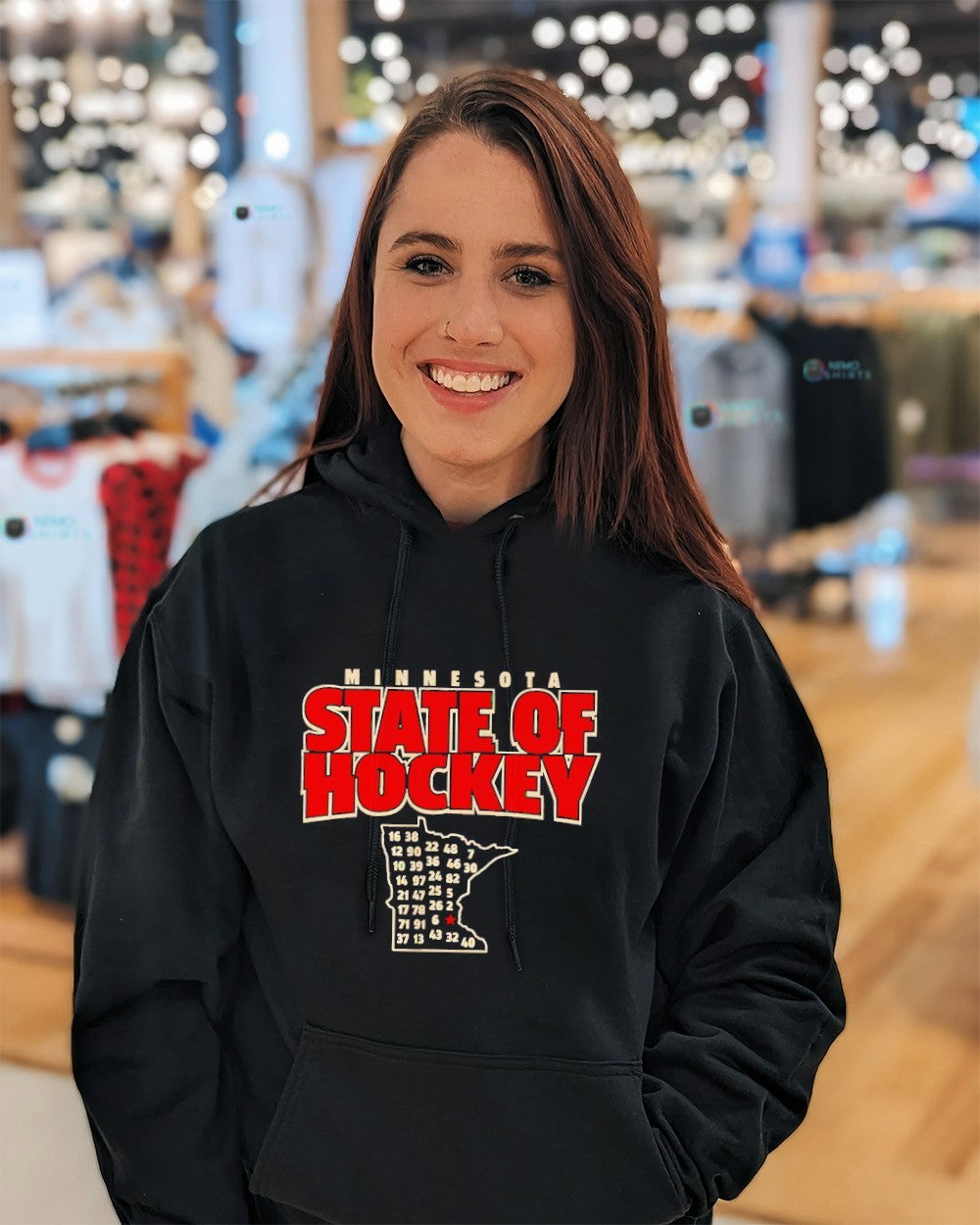 Minnesota Wild state of hockey map shirt