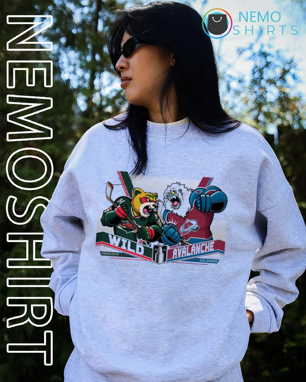 Minnesota Wild vs Colorado Avalanche 2026 Stanley Western conference semifinals mascots shirt