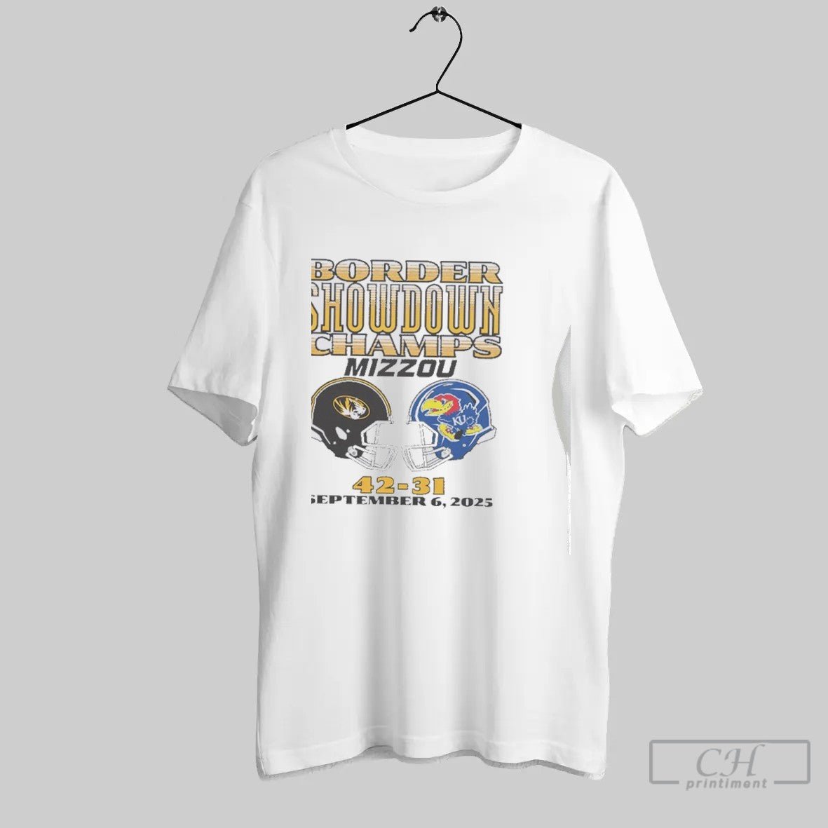 Missouri Tigers Vs Kansas Jayhawks 2025 Border Showdown Champs T Shirt
