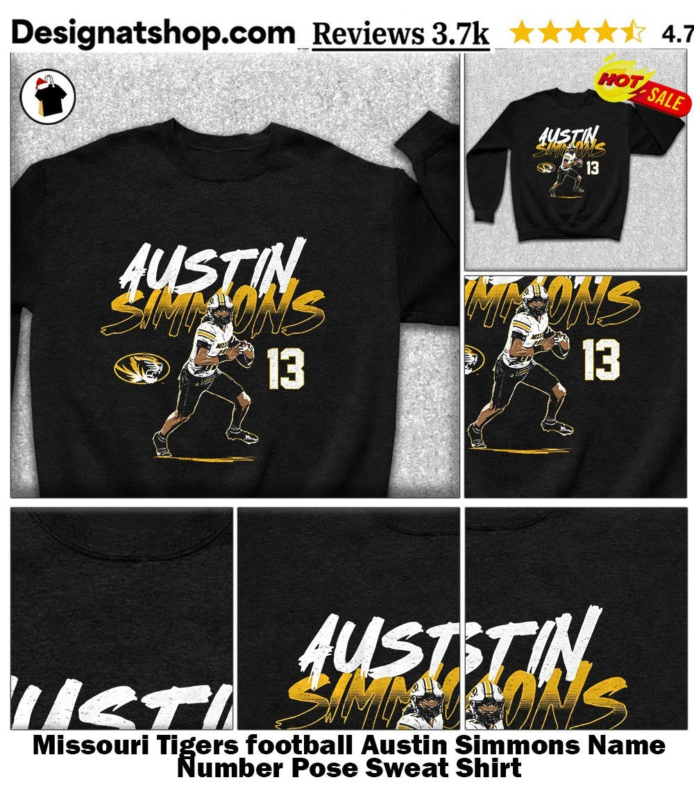 Missouri Tigers football Austin Simmons Name Number Pose shirt