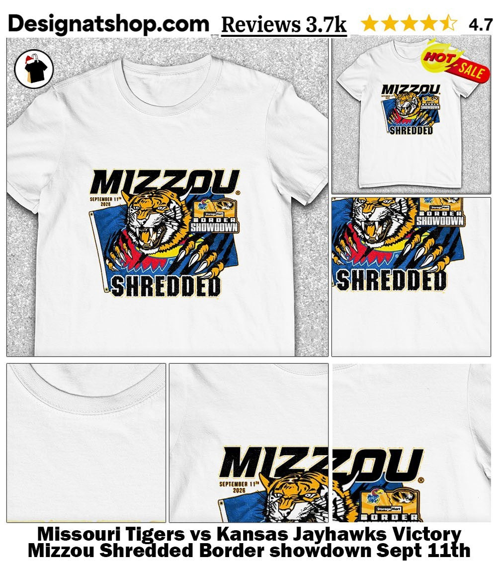 Missouri Tigers vs Kansas Jayhawks Victory Mizzou Shredded Border showdown Sept 11th sports shirt