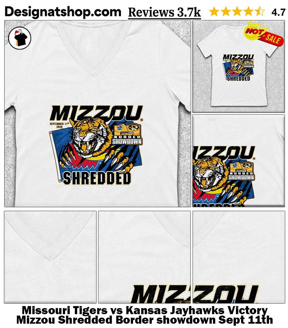 Missouri Tigers vs Kansas Jayhawks Victory Mizzou Shredded Border showdown Sept 11th sports shirt