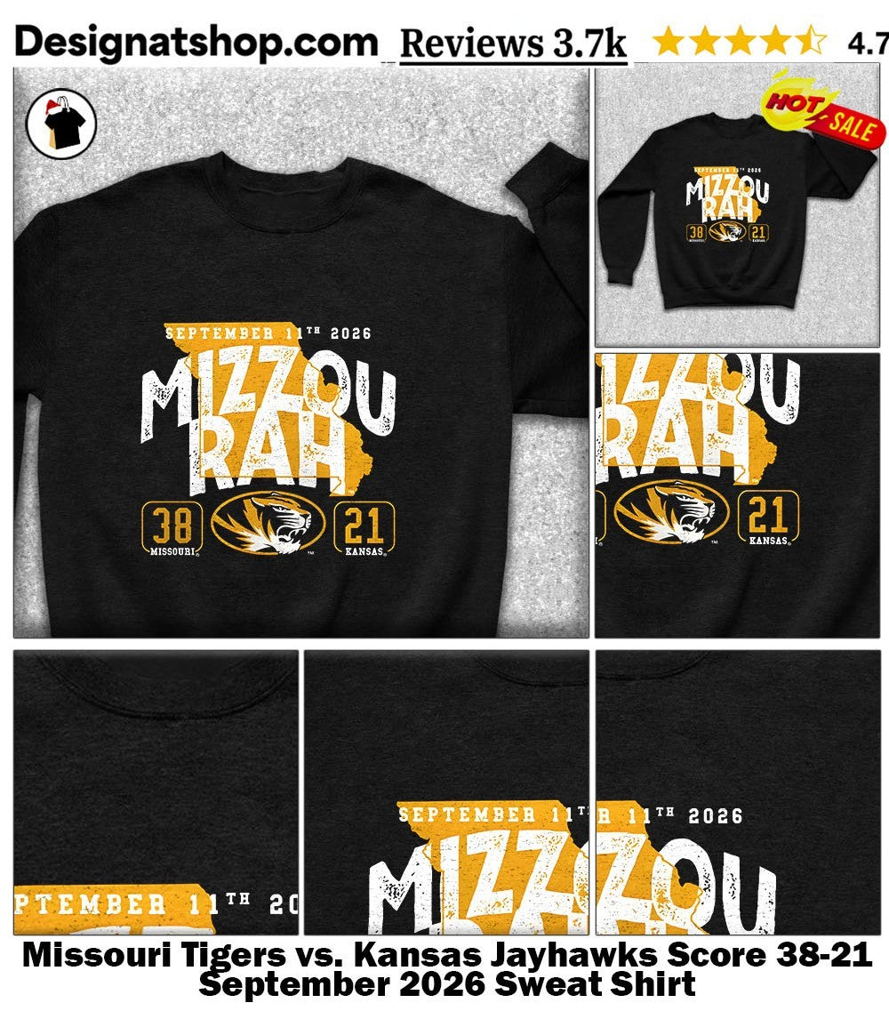 Missouri Tigers vs. Kansas Jayhawks Score 38-21 September 2026 shirt