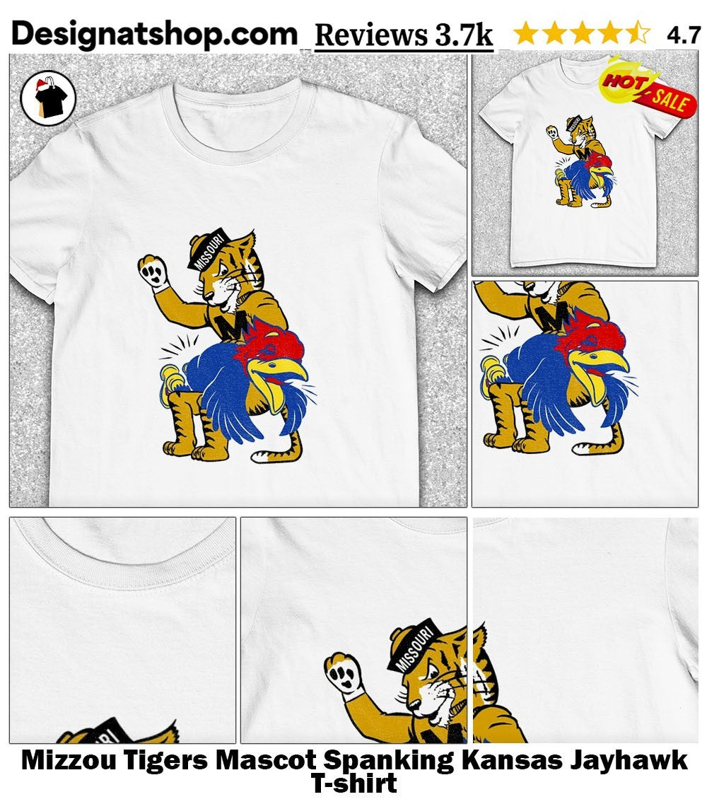 Mizzou Tigers Mascot Spanking Kansas Jayhawk shirt
