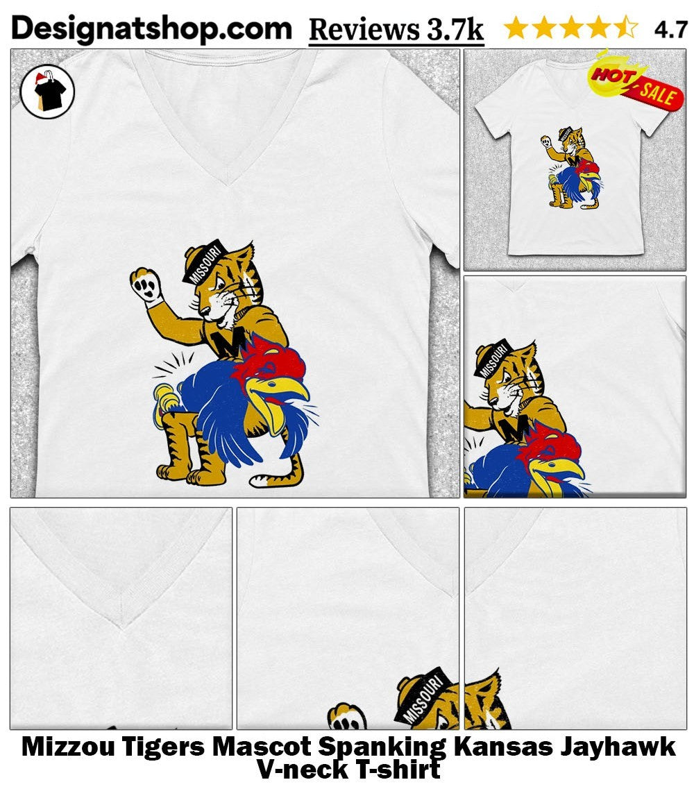 Mizzou Tigers Mascot Spanking Kansas Jayhawk shirt
