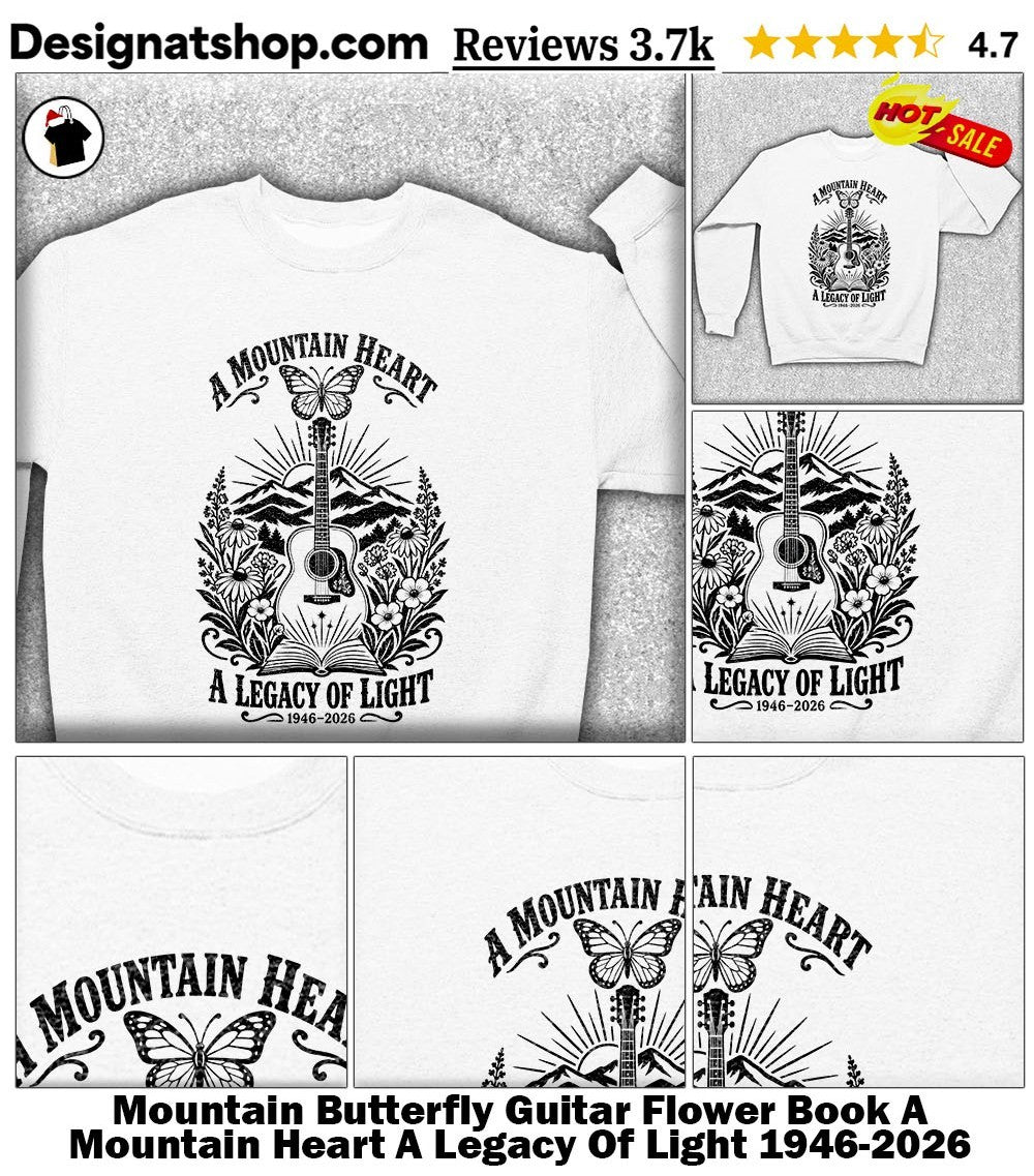 Mountain Butterfly Guitar Flower Book A Mountain Heart A Legacy Of Light 1946-2026 Shirt