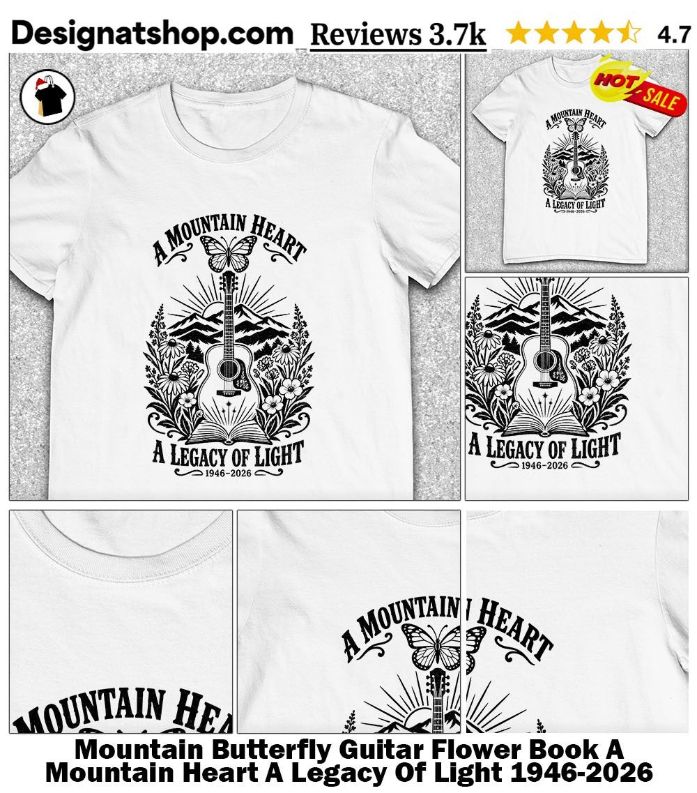 Mountain Butterfly Guitar Flower Book A Mountain Heart A Legacy Of Light 1946-2026 Shirt