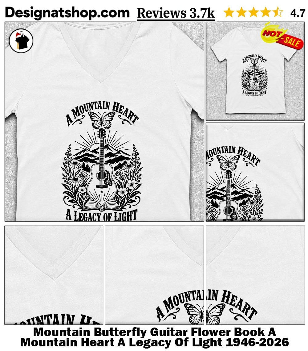 Mountain Butterfly Guitar Flower Book A Mountain Heart A Legacy Of Light 1946-2026 Shirt