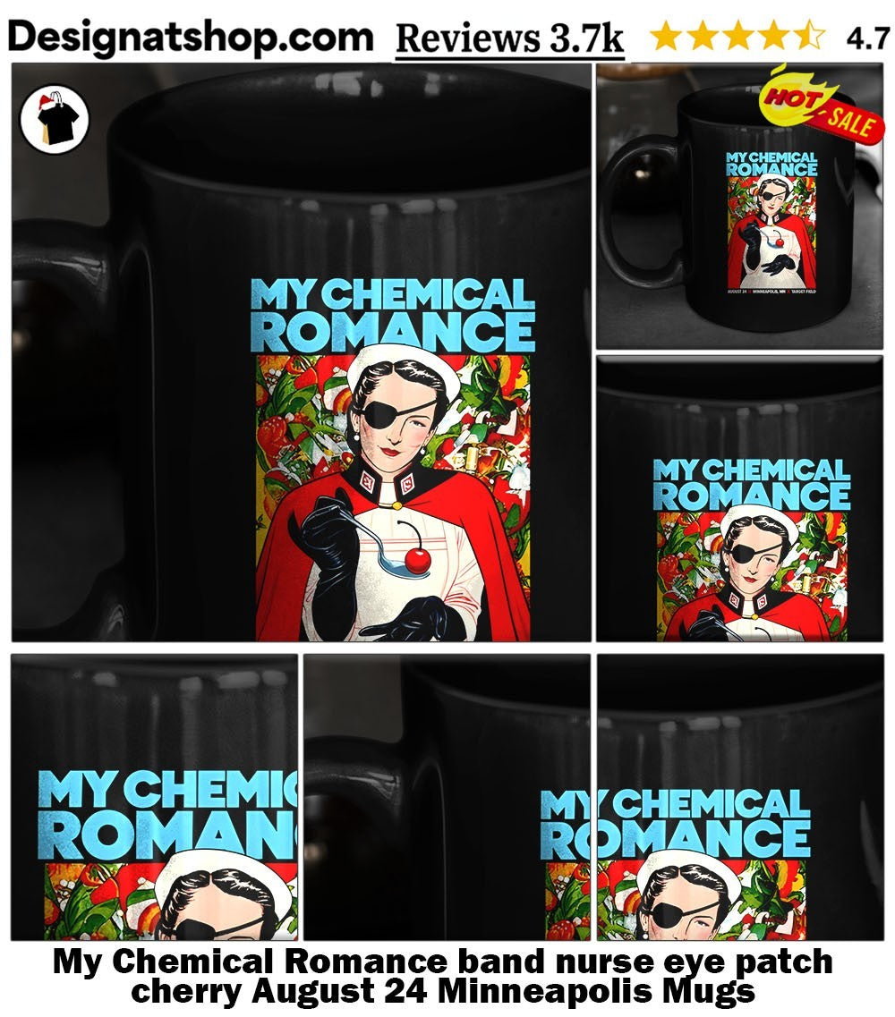 My Chemical Romance band nurse eye patch cherry August 24 Minneapolis shirt