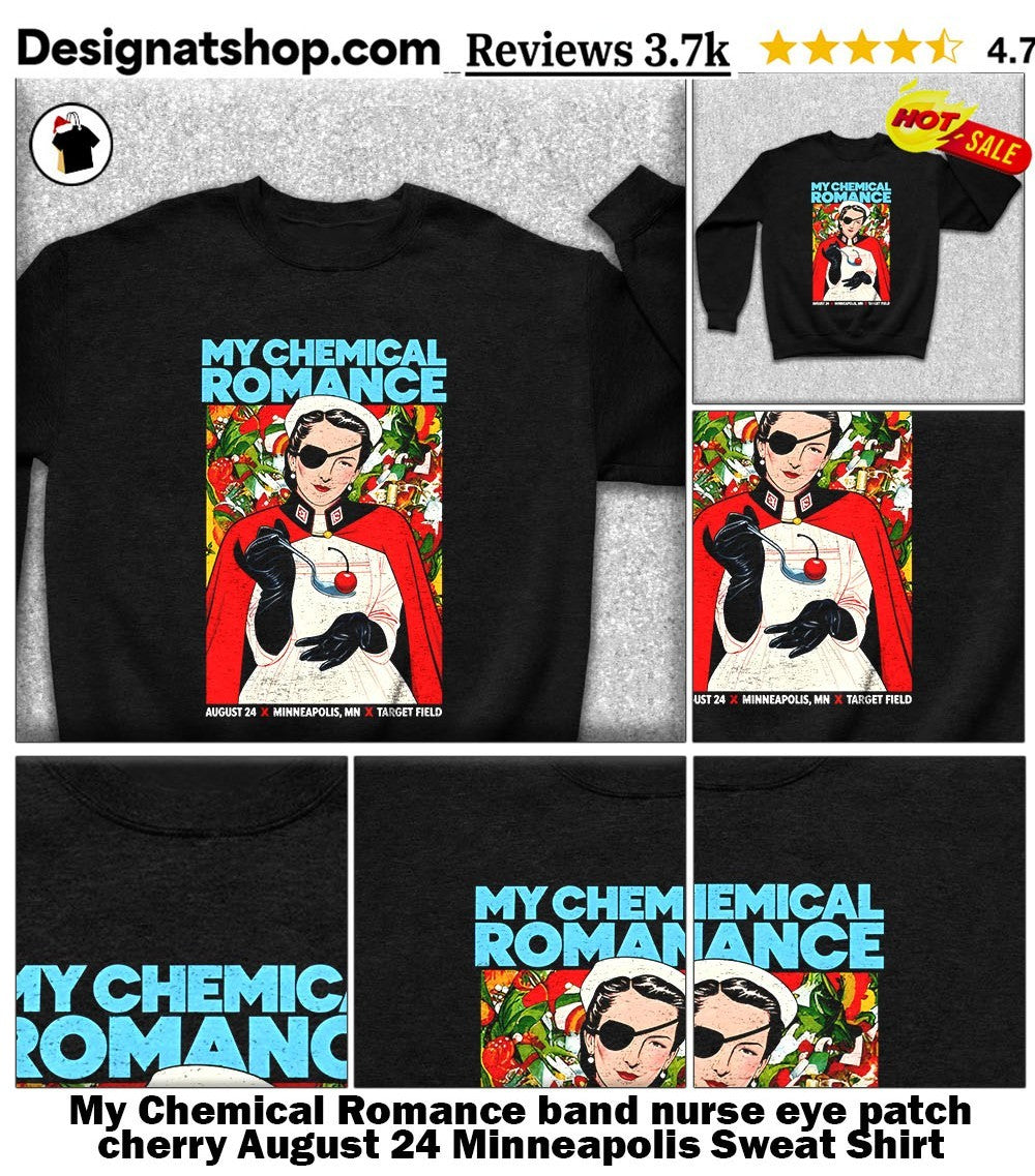 My Chemical Romance band nurse eye patch cherry August 24 Minneapolis shirt