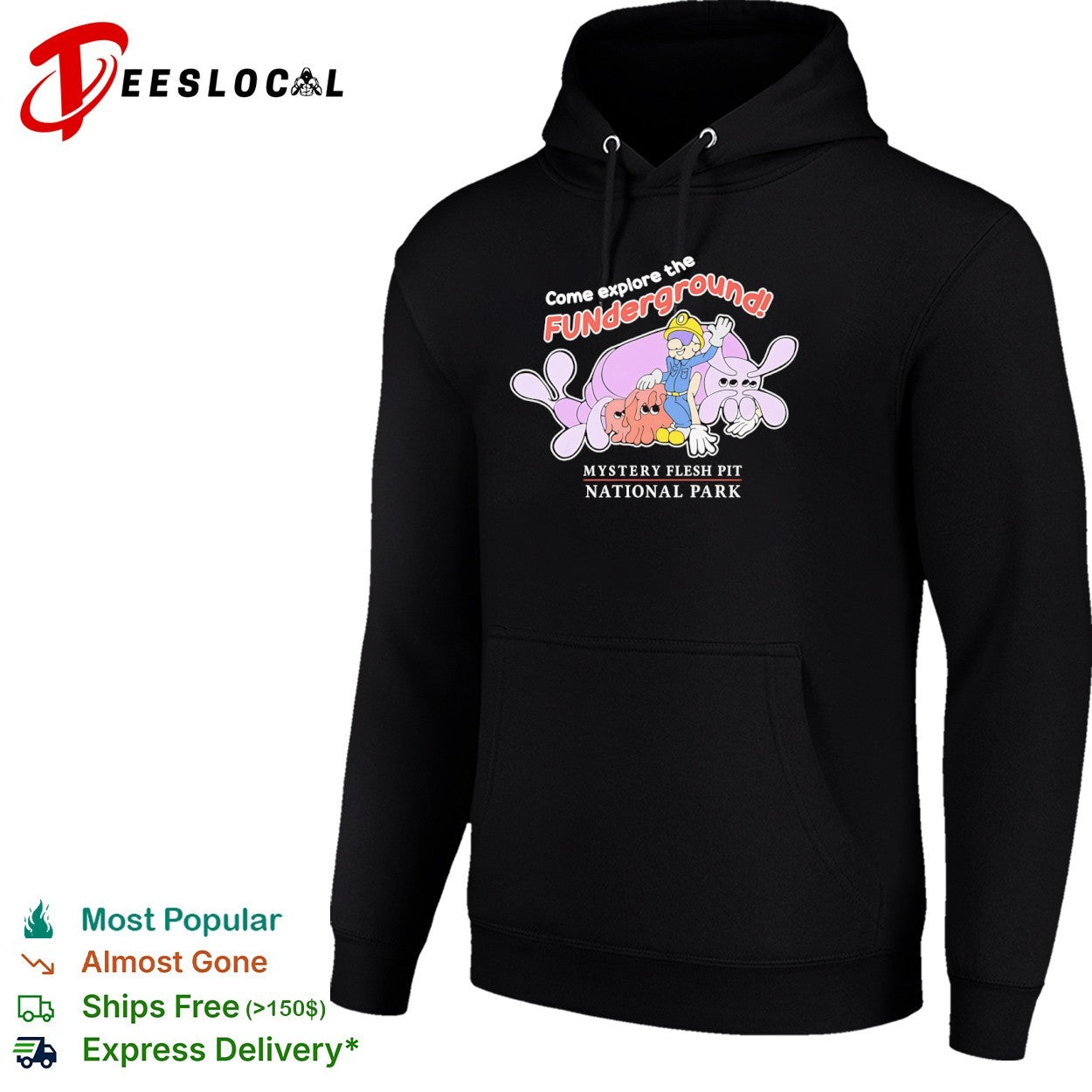 Mystery Flesh Pit National Park come explore the funderground cartoon monsters shirt