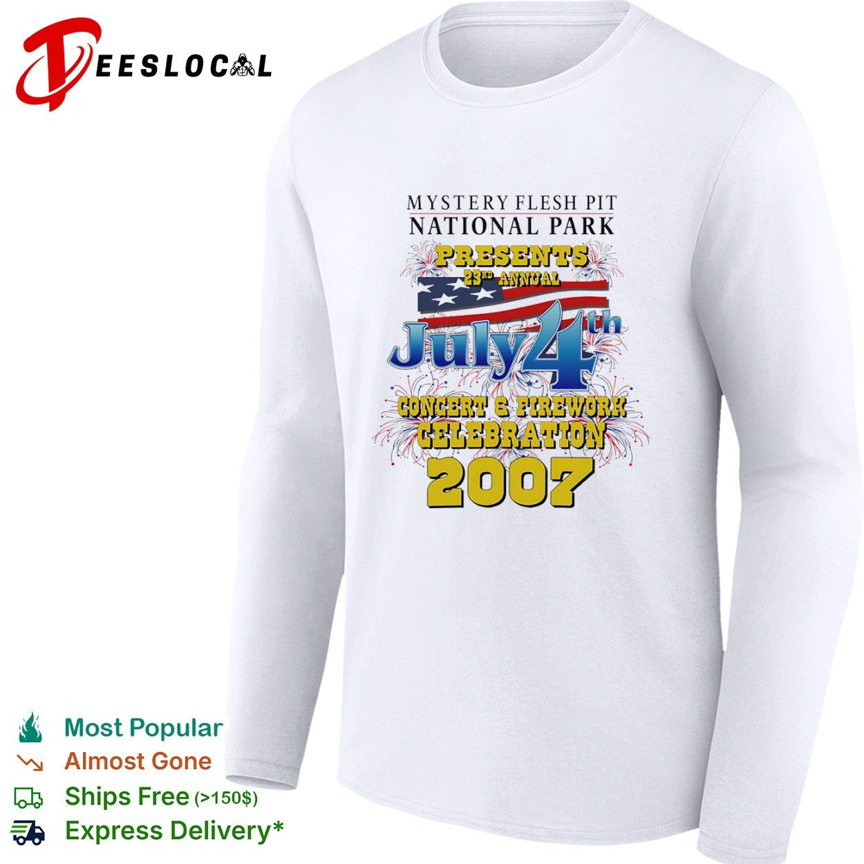 Mystery Flesh Pit National Park presents 23rd annual July 4th concert firework celebration 2007 shirt