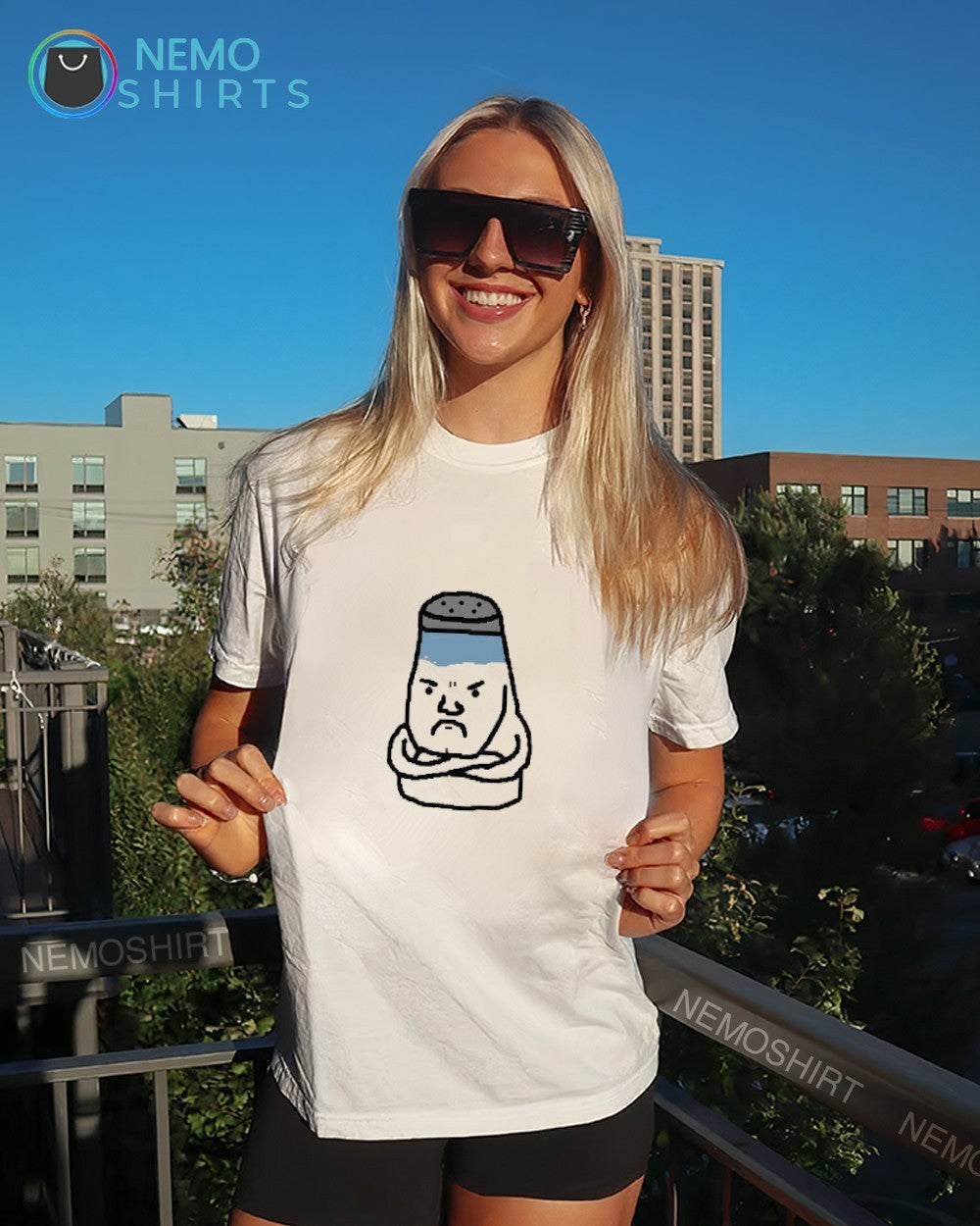 NBA Frank Isola salt shaker angry cartoon shirt