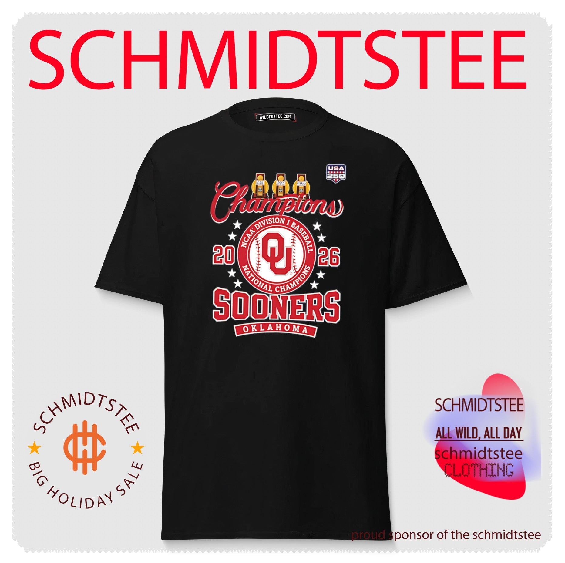 NCAA Division I Baseball Nation Champions 2026 Sooners Oklahoma logo shirt