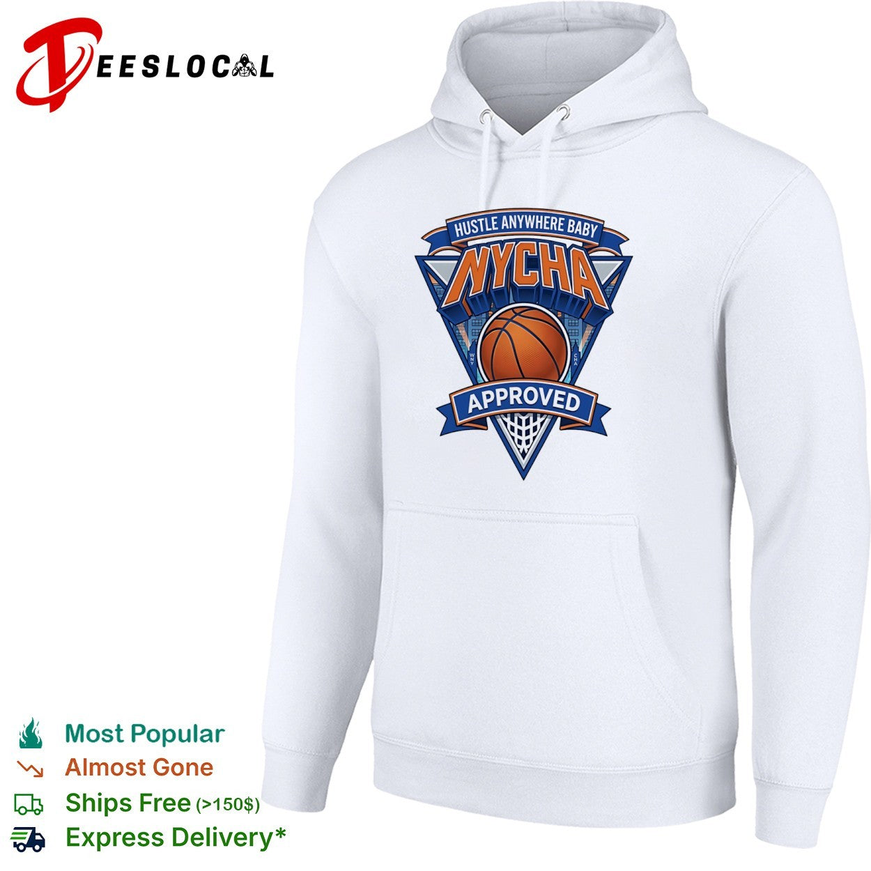 NYCHA Hustle Anywhere Baby Approved basketball New York City shirt