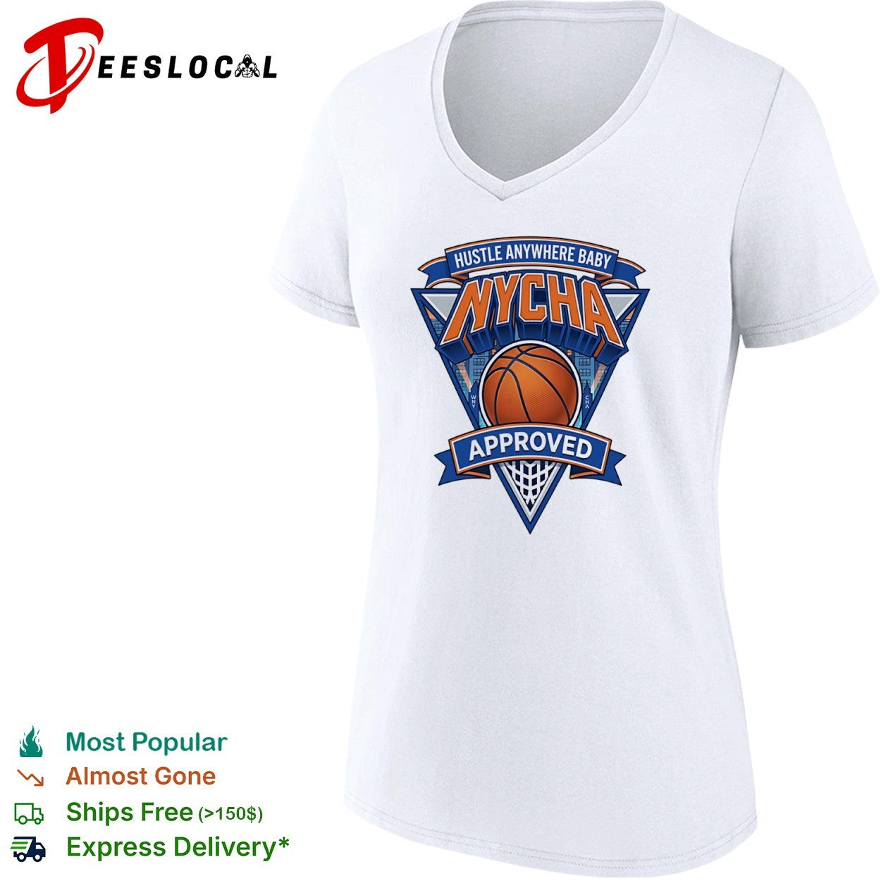 NYCHA Hustle Anywhere Baby Approved basketball New York City shirt