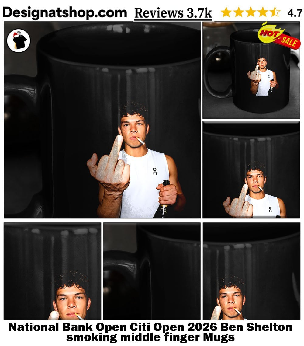 National Bank Open Citi Open 2026 Ben Shelton smoking middle finger shirt