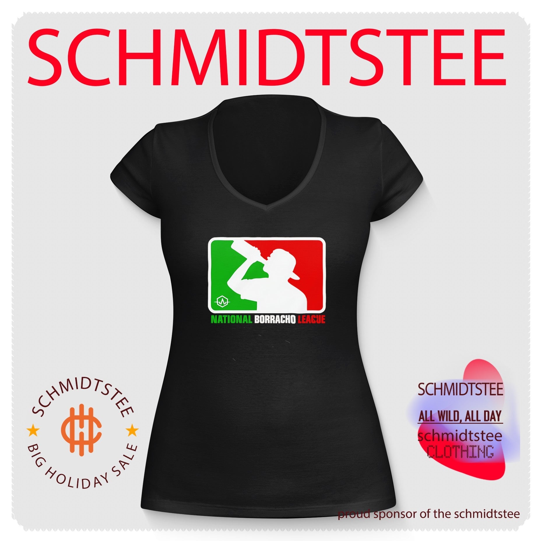 National Borracho League Mexican Drinking MLB 2026 logo shirt