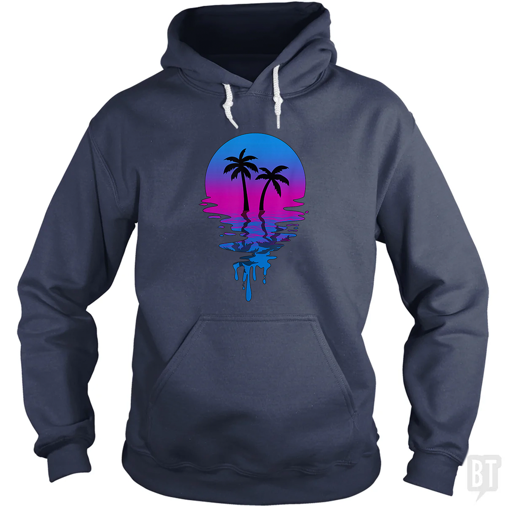 Vintage Retro Sunset Palm Tree Hoodie