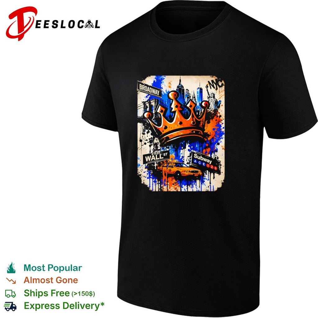 New York City Broadway Wall St graffiti crown subway ACE 123 NYC shirt