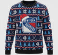 New York Rangers NHL Ugly Christmas Sweater – Blue, Red & White “Broadway Blueshirts” Holiday Knit