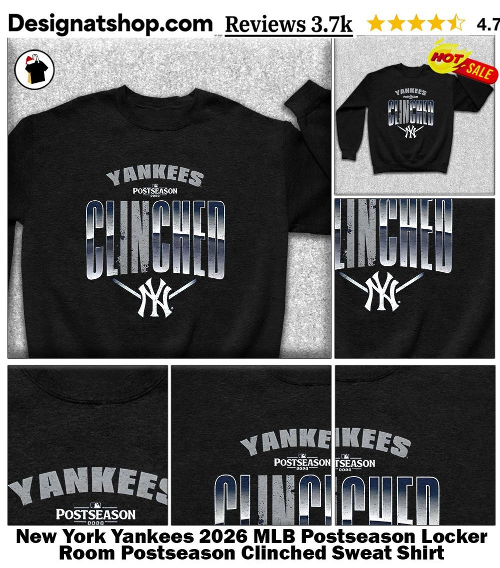 New York Yankees 2026 MLB Postseason Locker Room Postseason Clinched shirt