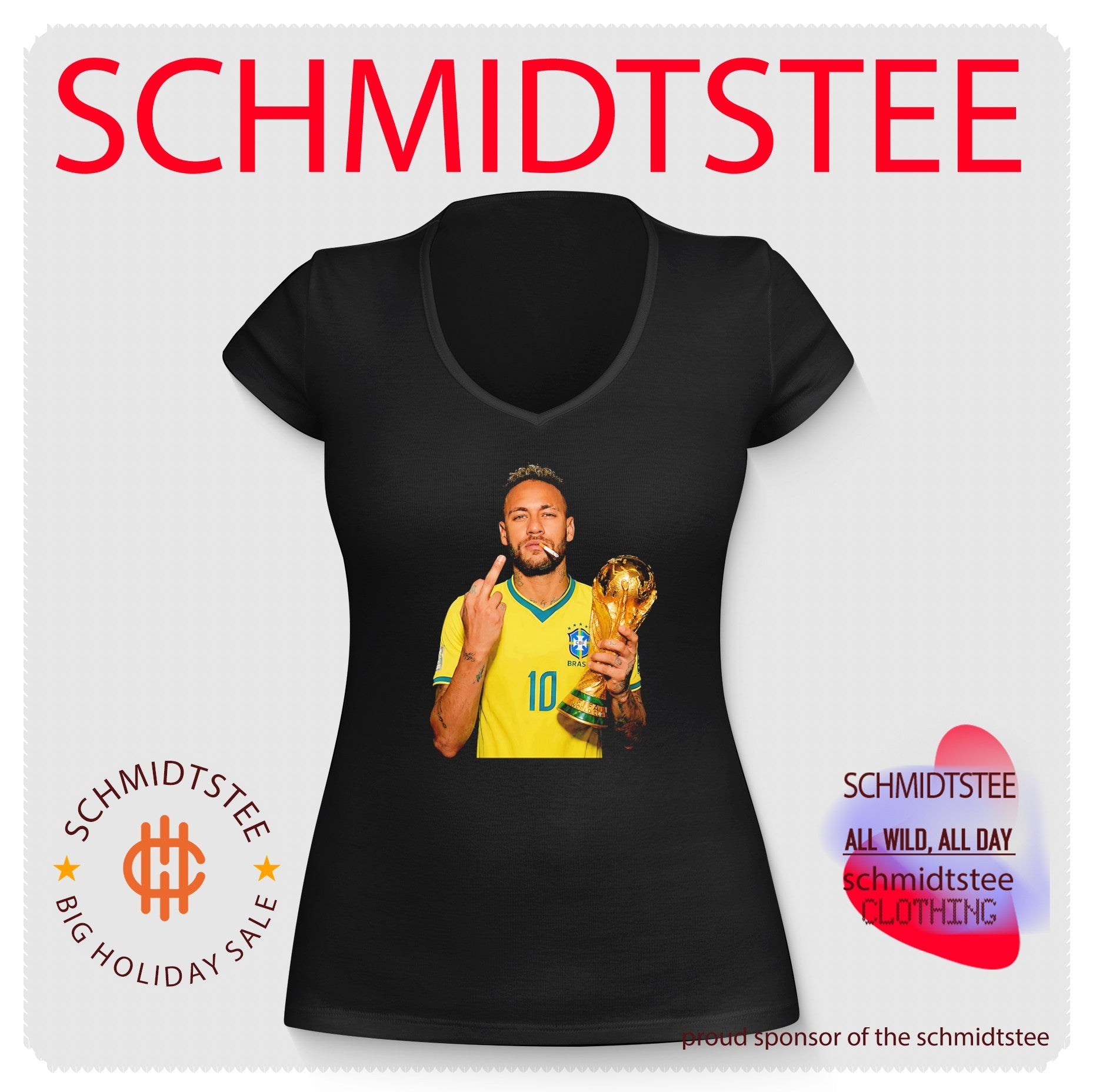 Neymar Brazil National Team World Cup Champion Middle Finger shirt