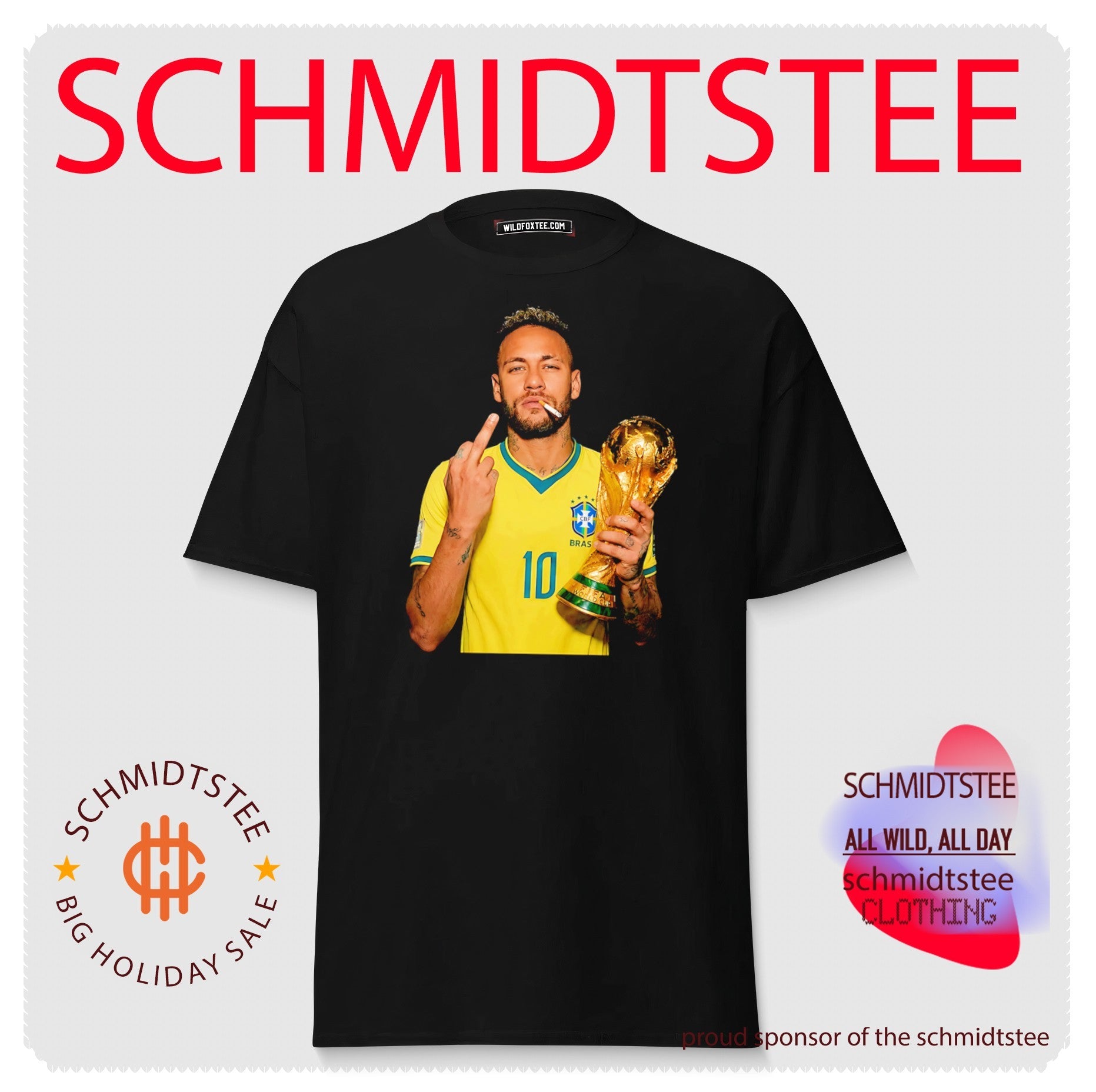 Neymar Brazil National Team World Cup Champion Middle Finger shirt