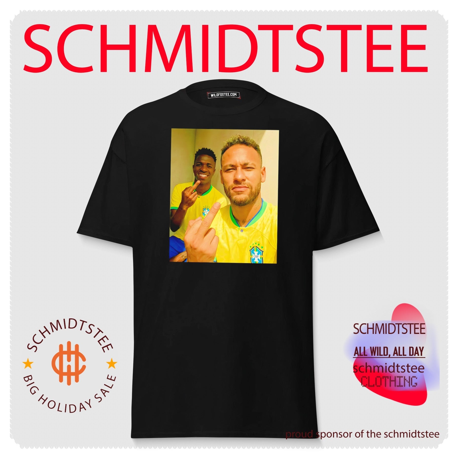 Neymar and Vinícius Júnior Brazil National Football Team Middle Finger shirt