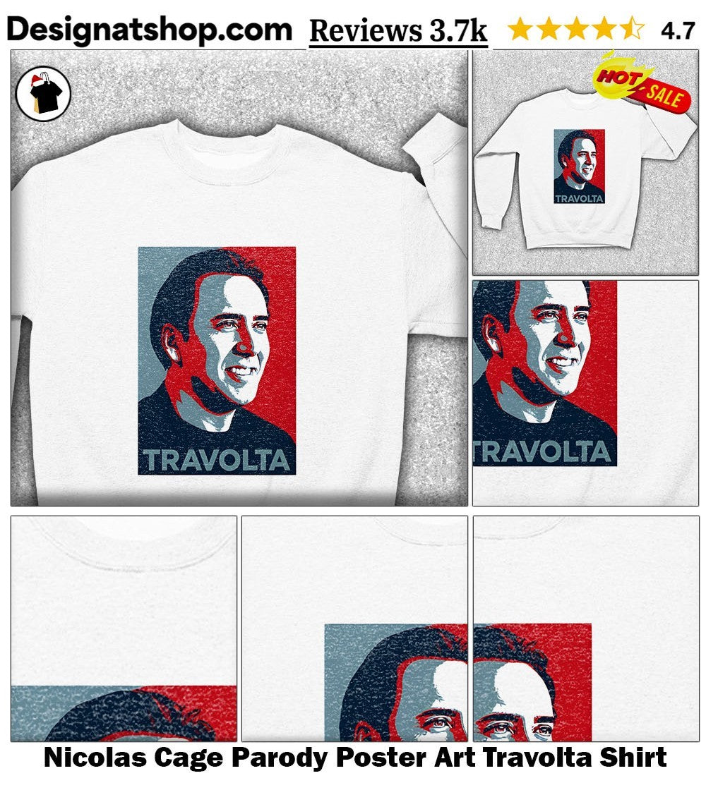 Nicolas Cage Parody Poster Art Travolta Shirt