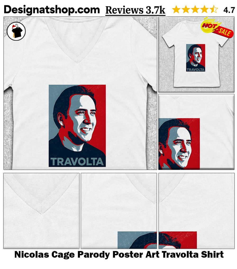 Nicolas Cage Parody Poster Art Travolta Shirt