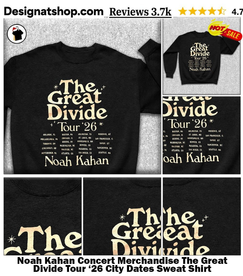Noah Kahan Concert Merchandise The Great Divide Tour ’26 City Dates shirt