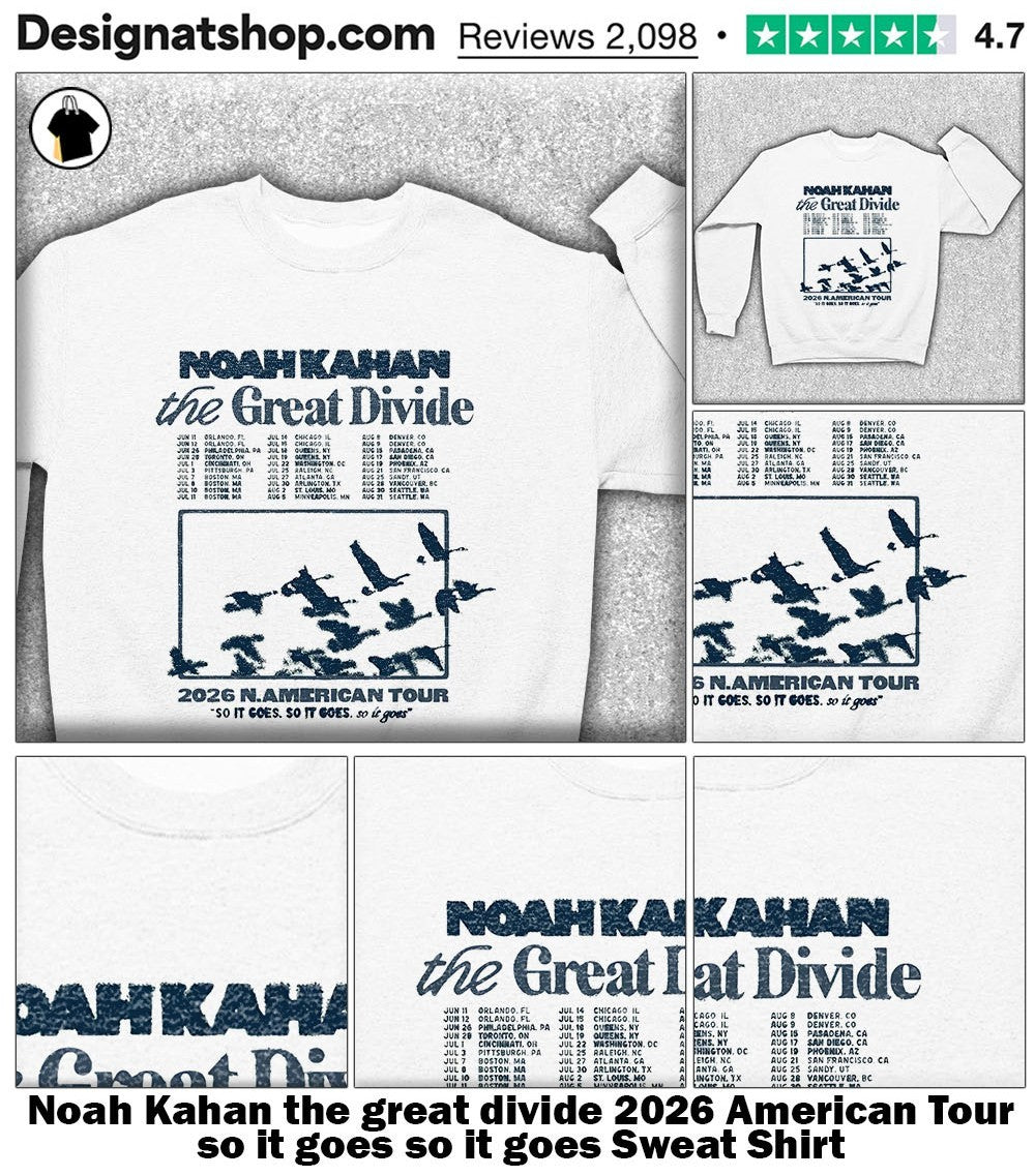 Noah Kahan the great divide 2026 American Tour so it goes so it goes shirt