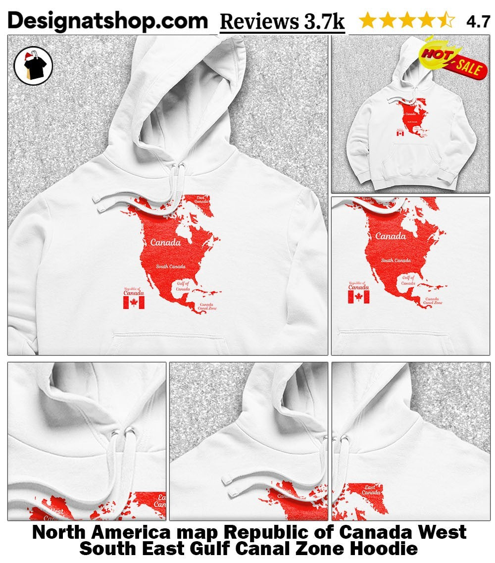 North America map Republic of Canada West South East Gulf Canal Zone shirt