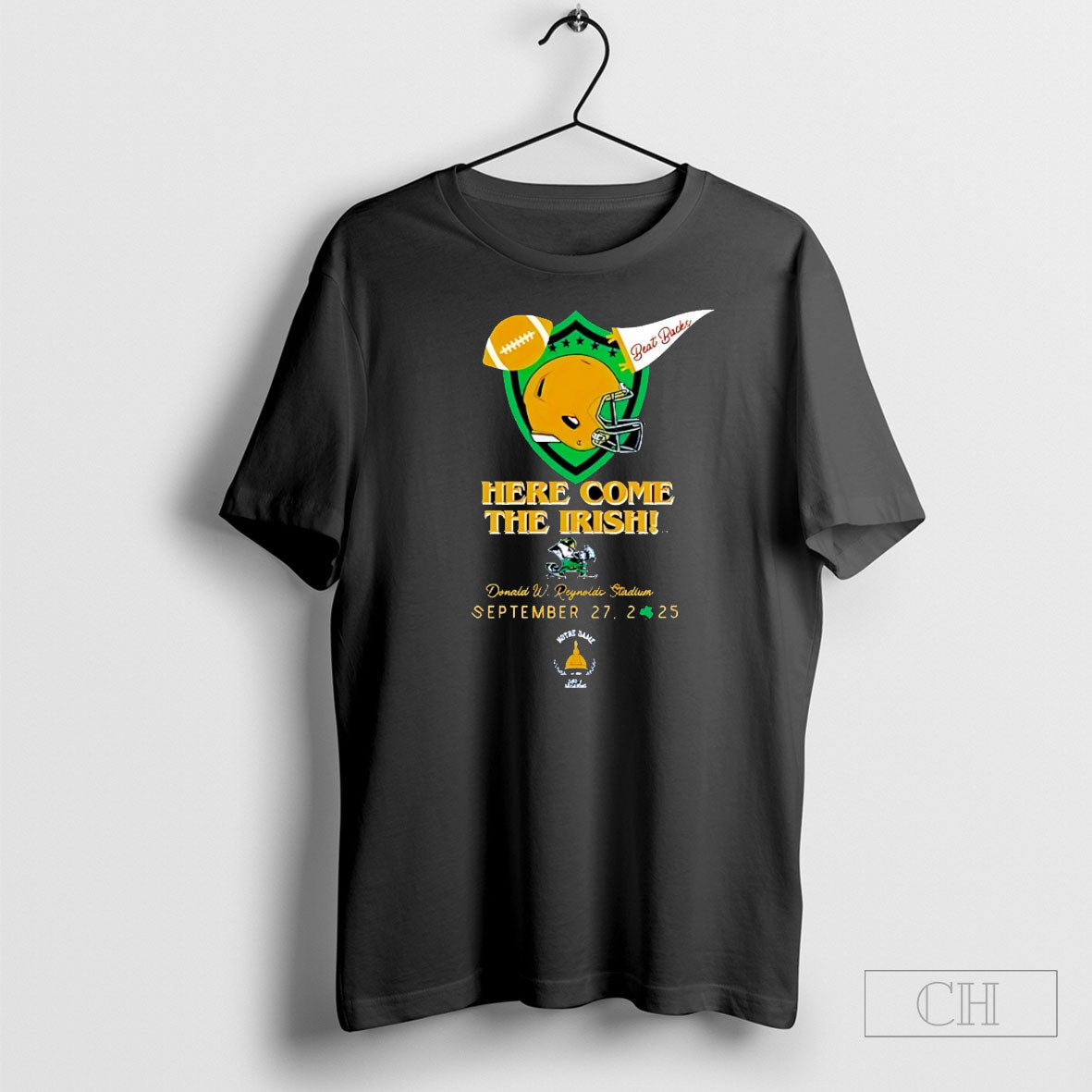 Notre Dame Fighting Irish Vs Razorbacks 2025 Game Day Rally Towel Shirt Tee