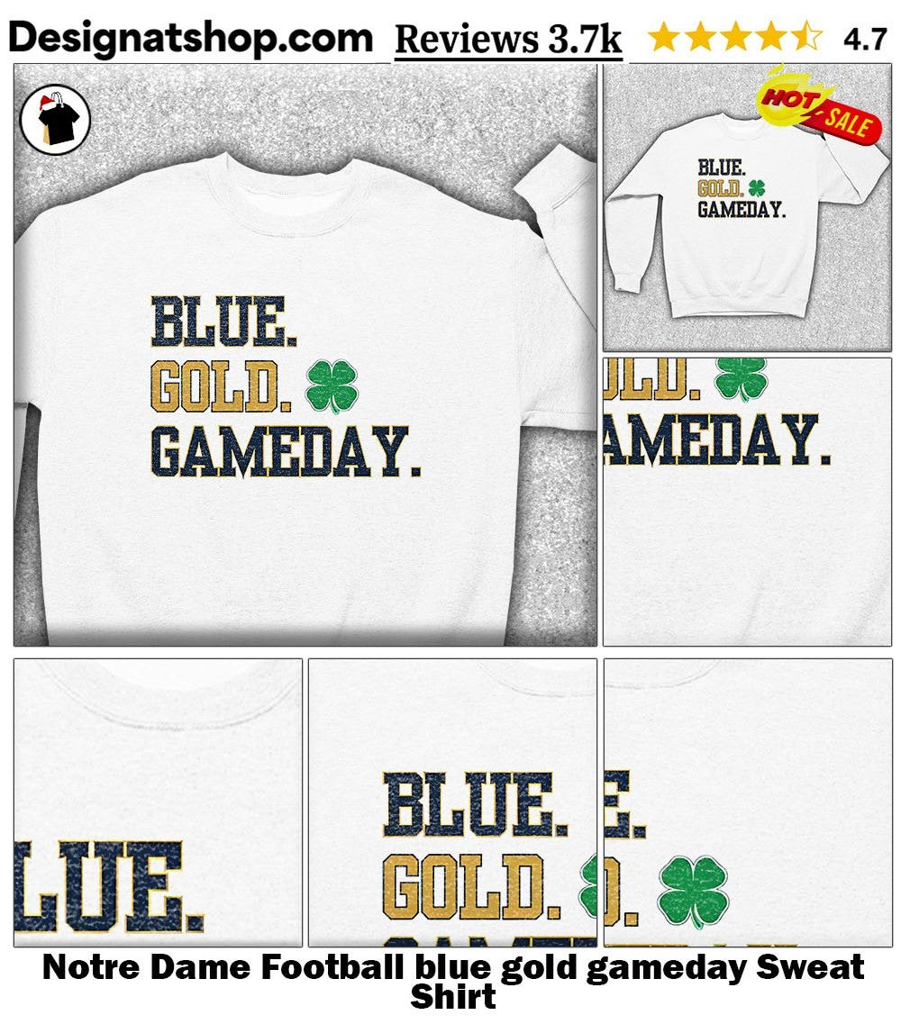 Notre Dame Football blue gold gameday shirt