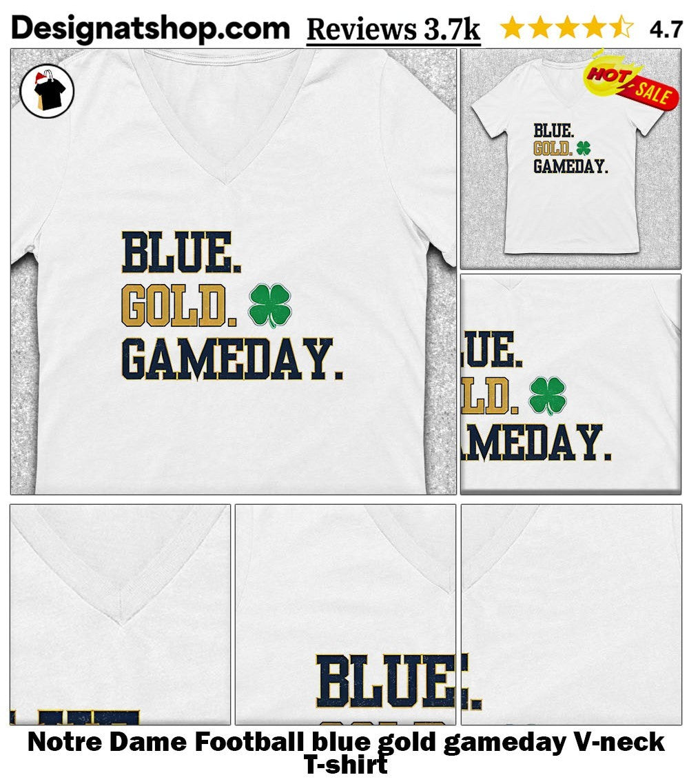 Notre Dame Football blue gold gameday shirt