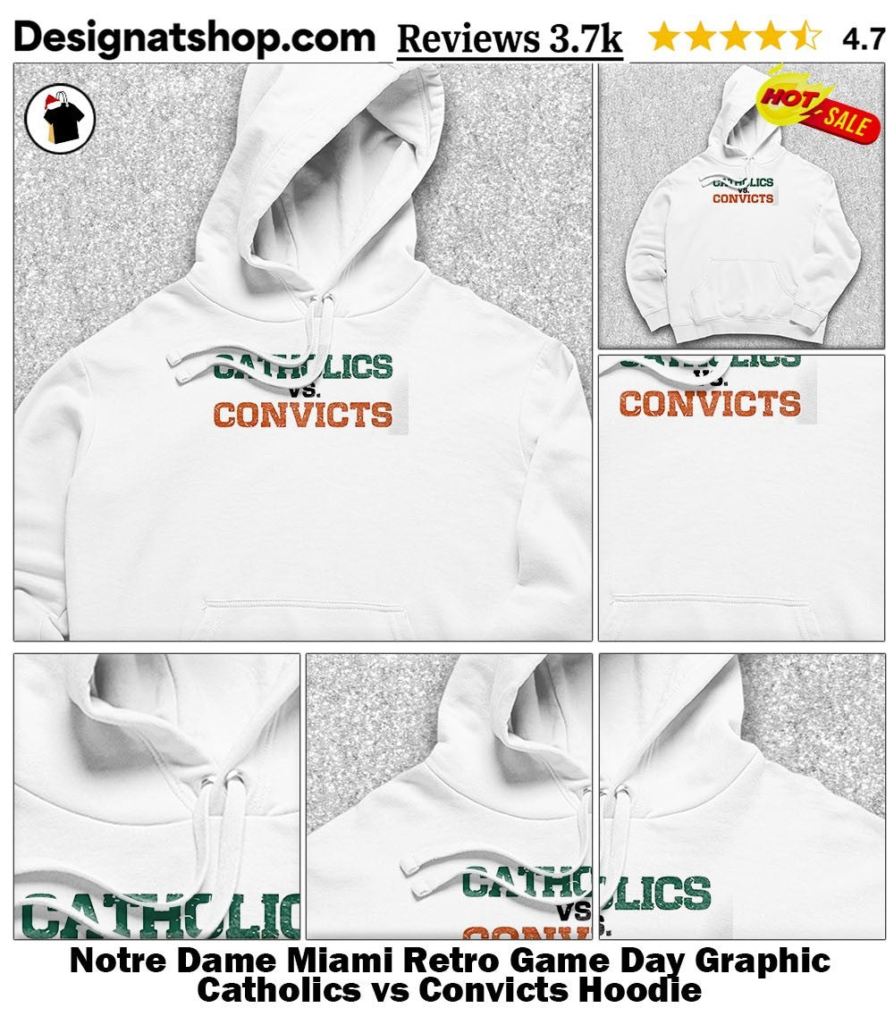 Notre Dame Miami Retro Game Day Graphic Catholics vs Convicts shirt