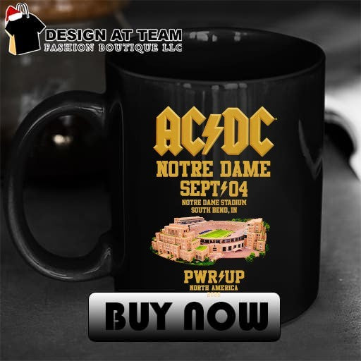 Notre Dame PWR UP Tour ACDC Irish Sept 04 2026 shirt