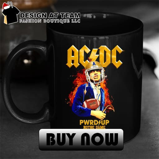 Notre Dame PWR UP Tour ACDC Irish shirt