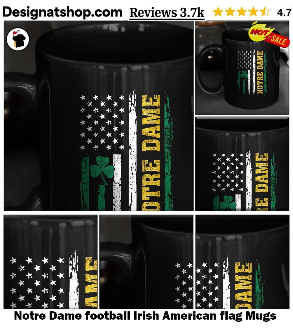 Notre Dame football Irish American flag shirt