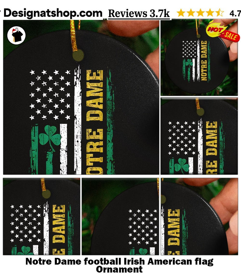 Notre Dame football Irish American flag shirt
