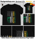 Notre Dame football Irish American flag shirt
