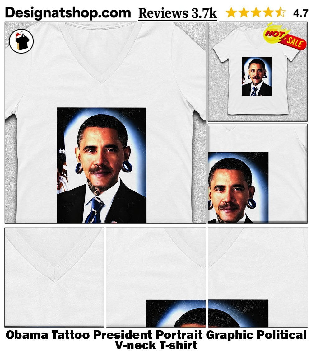 Obama Tattoo President Portrait Graphic Political shirt