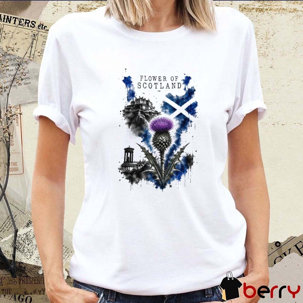 2026 Flower of Scotland Trash Water Colour Scottish Thistle t-shirt