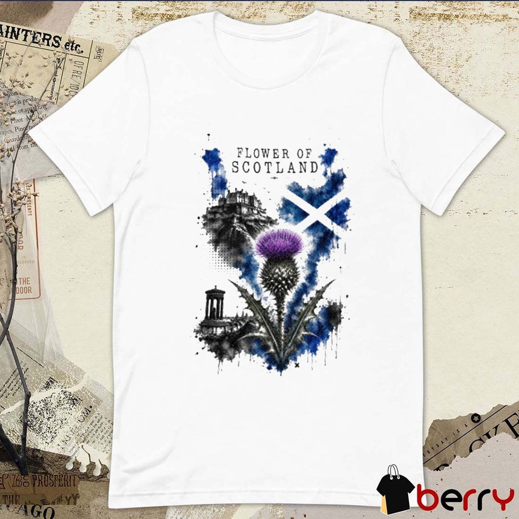 2026 Flower of Scotland Trash Water Colour Scottish Thistle t-shirt