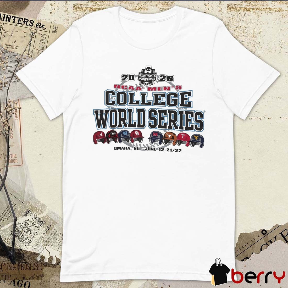 2026 NCAA Baseball Men’s College World Series Champions Bracket Omaha NE June 12-21,22 t-shirt