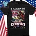 5 Years in a Row Tampa Bay Buccaneers NFC South Champions Mascot Shirt