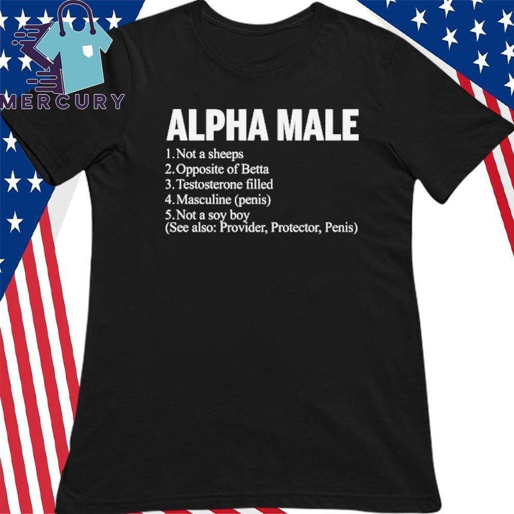 Alpha Male Not A Sheeps Opposite Of Betta Testosterone Filled Masculine Shirt