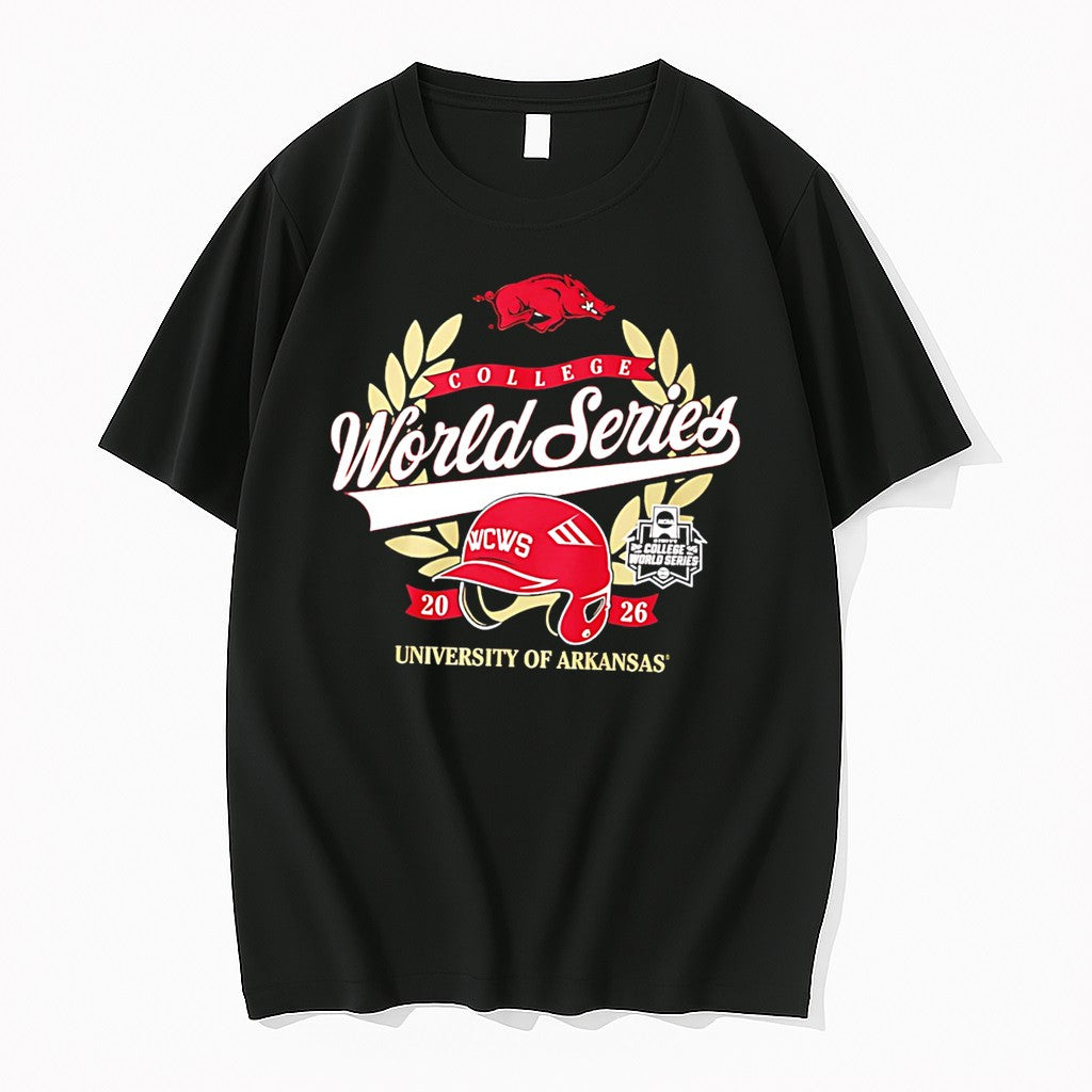 Official Arkansas Razorbacks Softball 2026 College World Series Helmet Tee T Shirts
